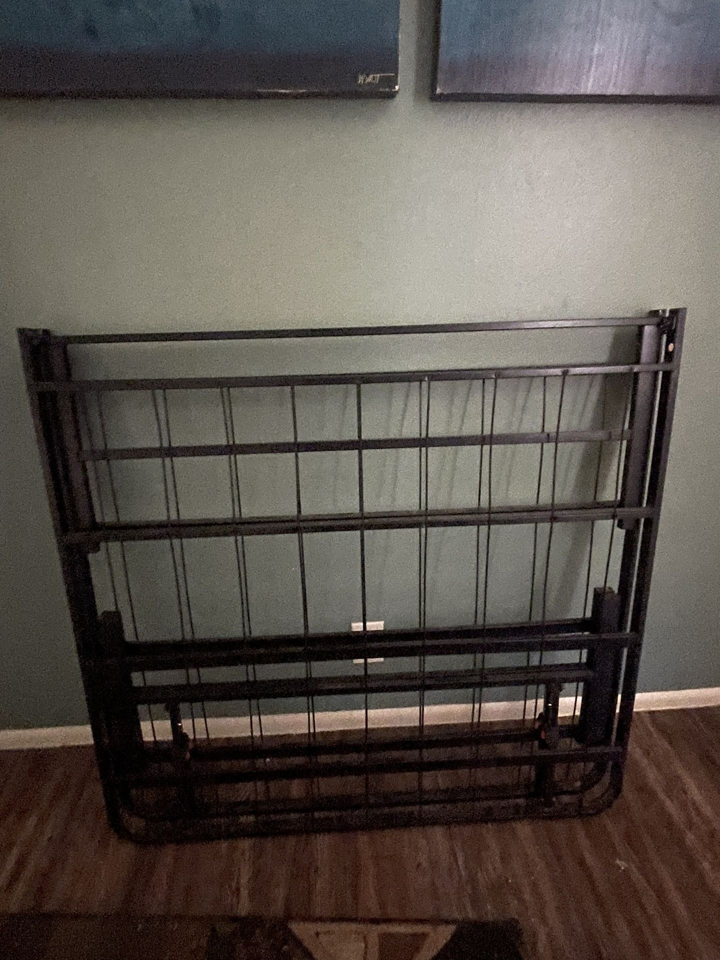 Black Metal Bed Frame (also Selling Mattress) twin XL