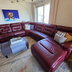Quinton 6-Piece Top Grain Leather Power Sectional with Chaise by Jason Furniture / KUKA