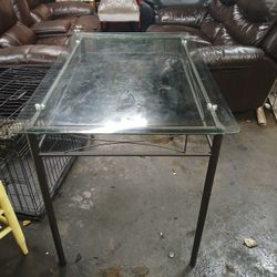New Glass Table With Medal Legs 