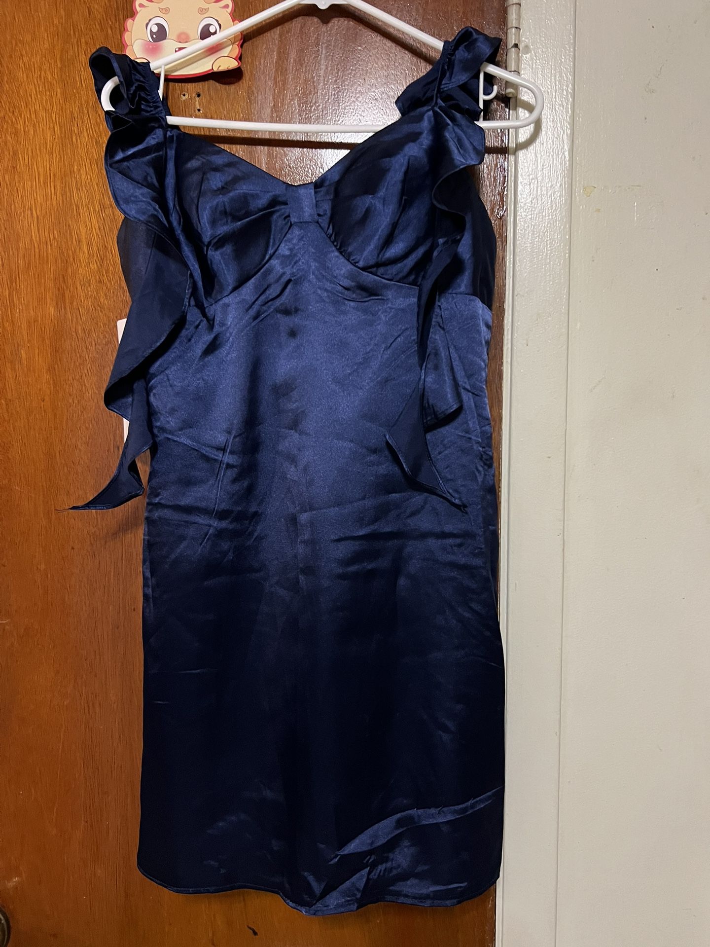 Navy Blue Silk Dress