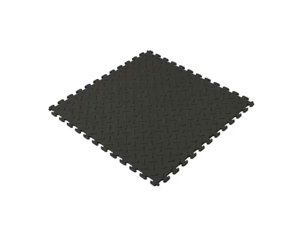 Husky 18.4 in. x 18.4 in. Black PVC Garage Flooring Tile (6-Pack