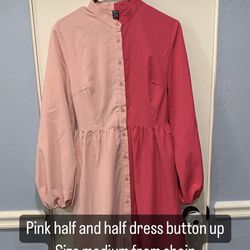 Maxi Pink Dress Half And Half 