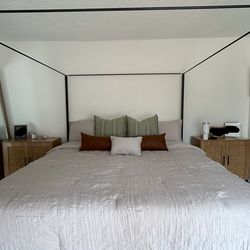 King bed frame and 2 night stands