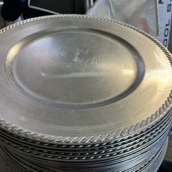 336 Silver Round Charger Plates 