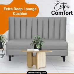 Premium 42" High Upholstered Restaurant Booth Bench | Made in USA | Franciscan Gray Vinyl | 60" Long x 26" | 6" Channel Back | Commercial Quality