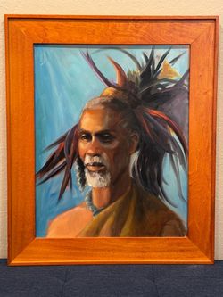 Stunning Oil Painting Portrait of Native Man by California Artist Kathi Colman