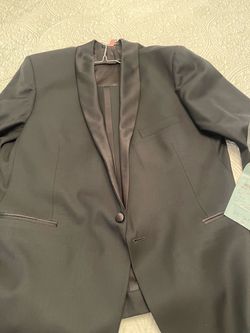 Black Tuxedo Jacket with Satin Lapels-46 R