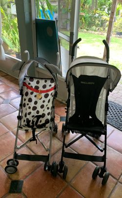 Two umbrella strollers