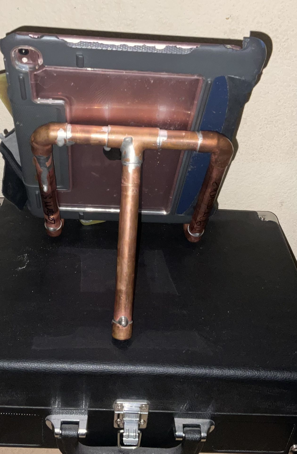 Custom Copper Prototype #2  iPad Stand Holder Invented by ‘the golf Kid” for iPad, Galaxy, Kindle Custom durable sturdy stubby limited edition signed