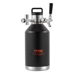 70#Beer Growler Tap System, 128Oz 4L Mini Keg, 304 Stainless Steel Pressurized Beer Growler, Keg Growler with Pressure Display, CO2 Regulator Faucet, 