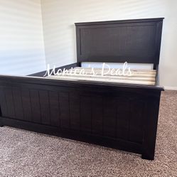 Queen Solid Wood Bed Frame $400