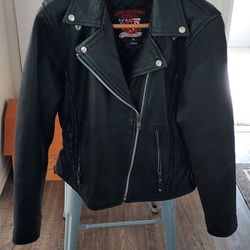 Leather Womens Motorcycle  Jacket