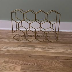 (2) Crate & Barrel Gold Wine Racks! 