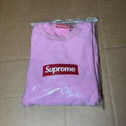 Supreme Box Log Crewneck Pink FW15 