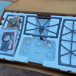 30 inch kitchen aid 4 burner gas cooktop, white