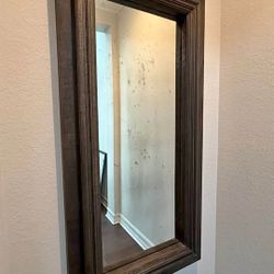 Large Dark Wood Framed Vintage Style Mirror (60x31.5 in)

