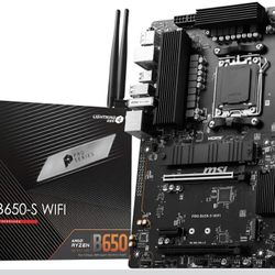 MSI PRO B650-S WiFi Motherboard, ATX - Supports AMD Ryzen 9000/8000 / 7000 Series Processors, AM5 - DDR5 Memory Boost 6000+MHz/OC, 2 x PCIe 4.0 x16, 2