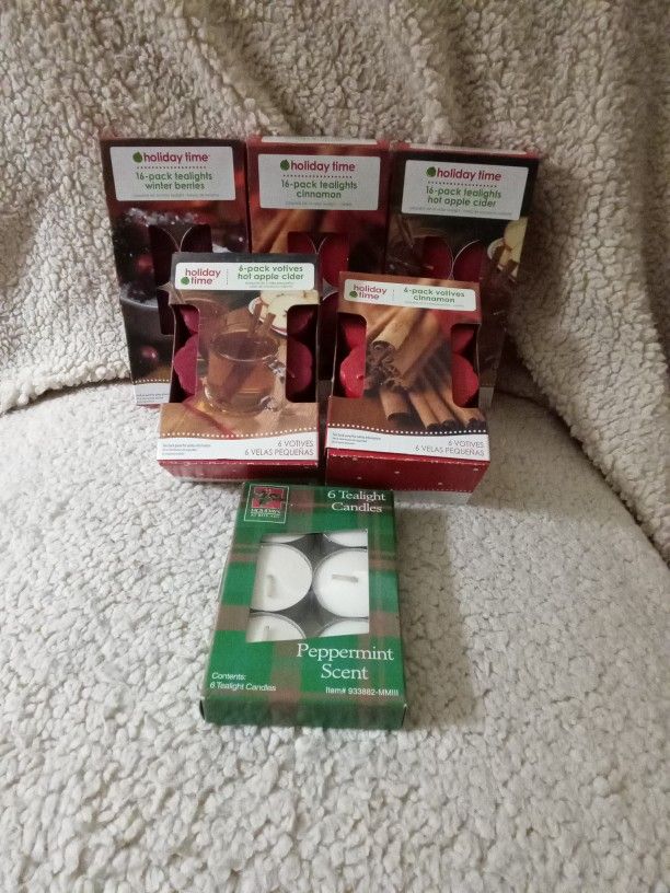 Scented Candle Lot - 3 16-Packs of Tealight Candles, 2 6-Packs of Votive Candles and 1 6-Pack Tealight Candles