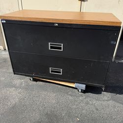 Set Of 2 Each Black Lateral Filing Cabinets