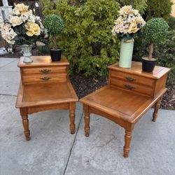 Mid Century Solid Wood Dresser Chest of Drawers End Table Nightstand Furniture Set
