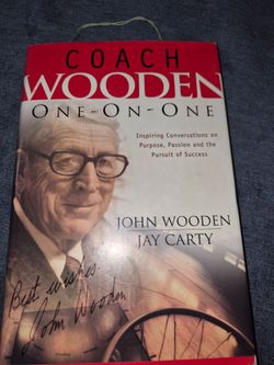 Coach Wooden One-On-One Signed Hardcover Book