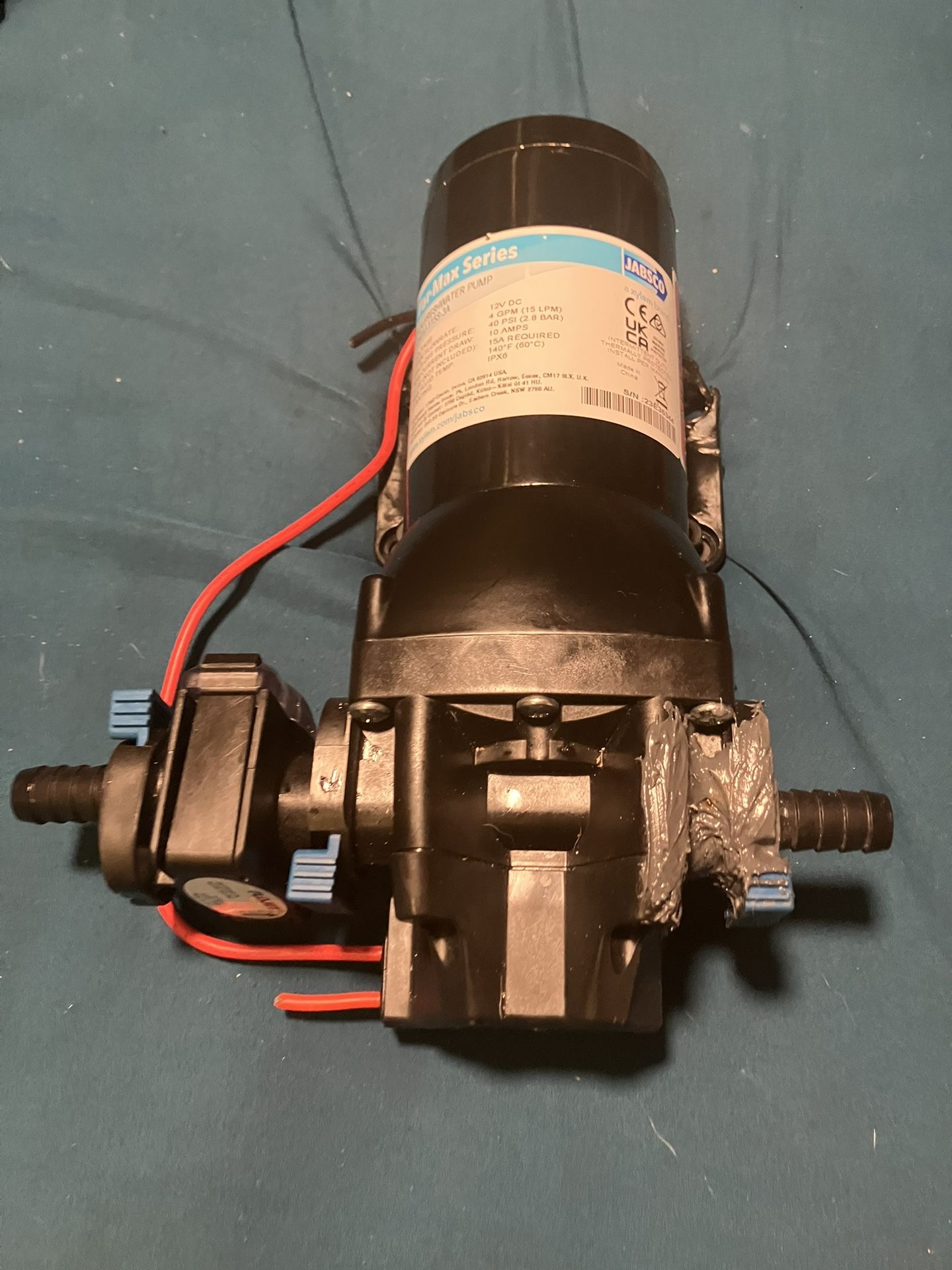 Jabsco Par-Max series 4 gallon per minuet fresh water pump.