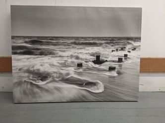 Black And White Beach Picture Canvas