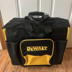 DEWALT Hard Bottom Heavy Duty Roller Tool Bag 21''x19''x10'' With Front Pockets