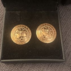 Versace Medusa Head Large Stud Earrings - Gold Plated Pierced