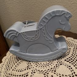 Ceramic Rocking Horse Coin Bank