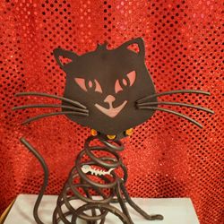 Black Cat "Stones" Candle Holder. New In Box.