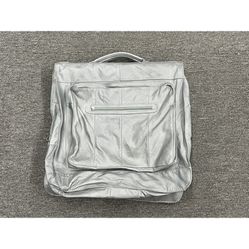 Vintage Genuine Leather Folding Garment Bag ~ Hecho en Mexico ~ Gray