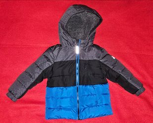 ZeroXposur colorblock boys' puffer jacket featuring a cozy fleece-lined hood kids 2T