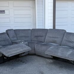 Sofa/Couch Sectional - Recliners - Gray - Havertys - Delivery Available 🚛