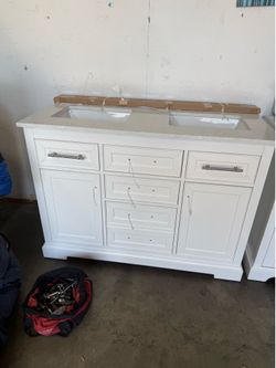 New double bathroom vanity sink