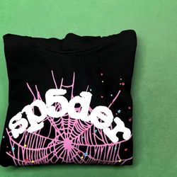 black And Pink Spider Hoodie 
