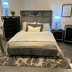 3 Pcs Bedroom Set New Black And Grey 