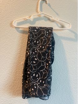 Black Smiley Face Print Leggings