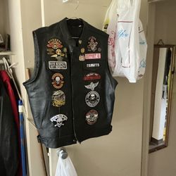 Jackets Fir Bikers Leather Vest Size L