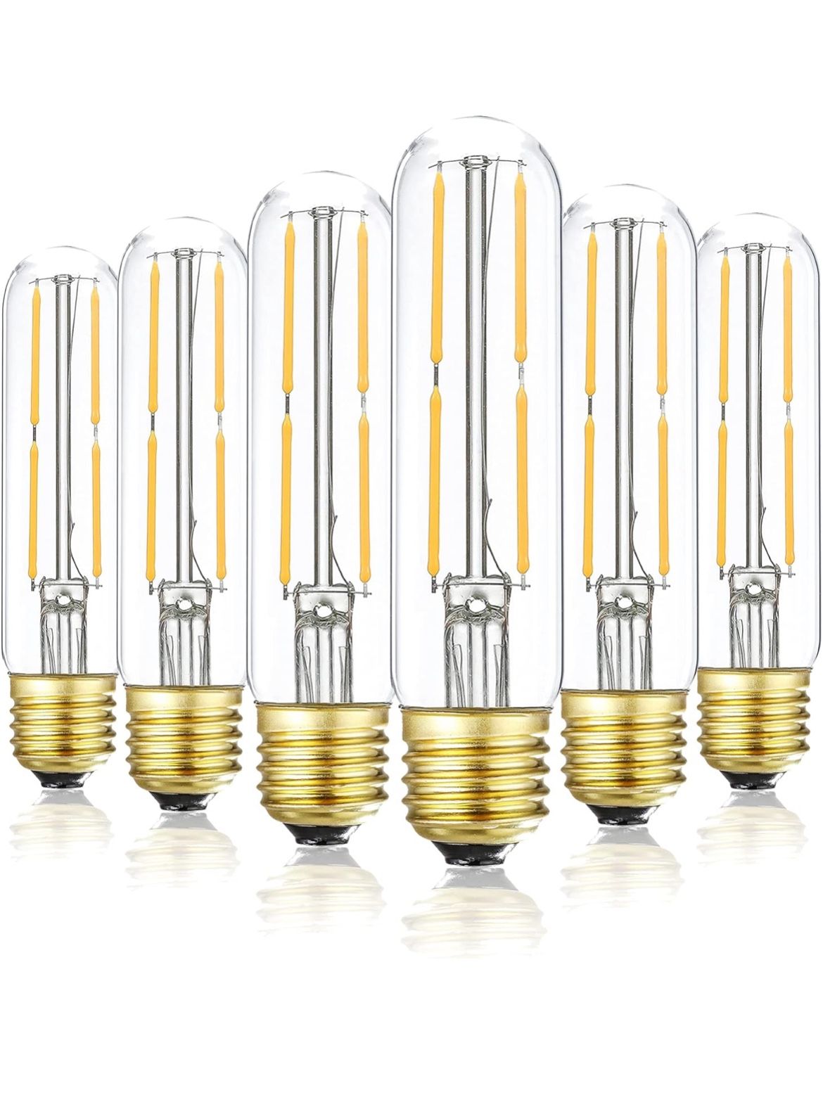 T10 Led Bulb,Dimmable Led Tubular Bulbs 4W,Equivalent to 40 Watt Incandescent Light Bulbs,400LM, Soft White 3000K,Clear Glass, E26 Base Lamp Bulb, for
