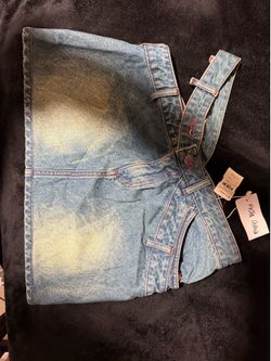 Denim Skirt-Masha Popova Blue Asymmetric Miniskirt-New