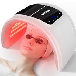 Red-Light-Therapy-Mask, Led Light Therapy for Face, 7 Colors Led Face Mask Facial Led Light Therapy Tool Skin Care Equipment at Home, Facial Neck Body