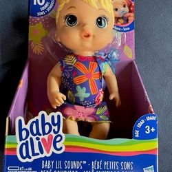 New, Price Firm, Baby Alive, Little Sounds, Blond Hair