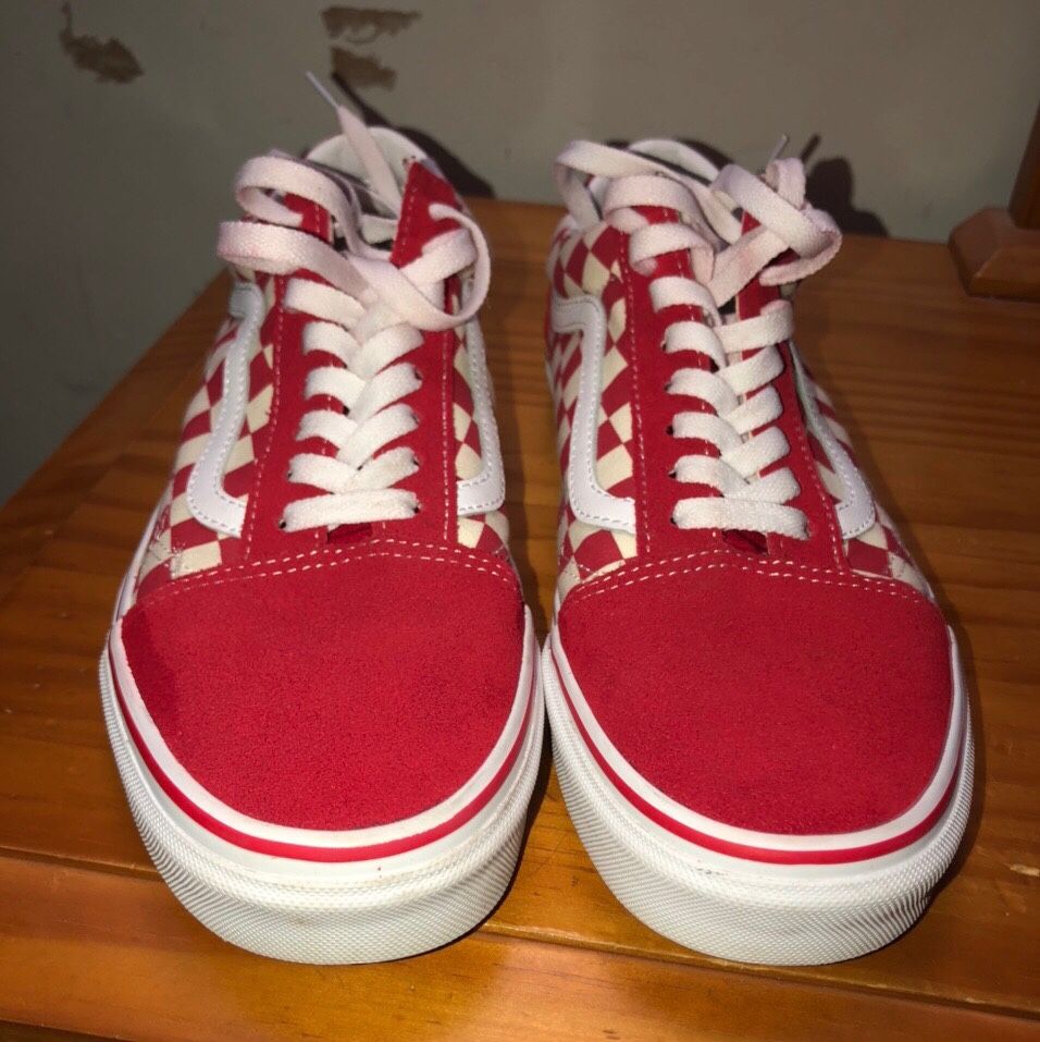 Red checkered Old School Vans