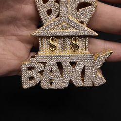 Iced Out ‘Big Bank’ Pendant – Custom Gold Hip Hop Jewelry