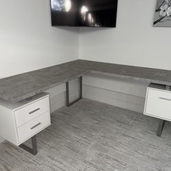 White Modern L Shaped Desk