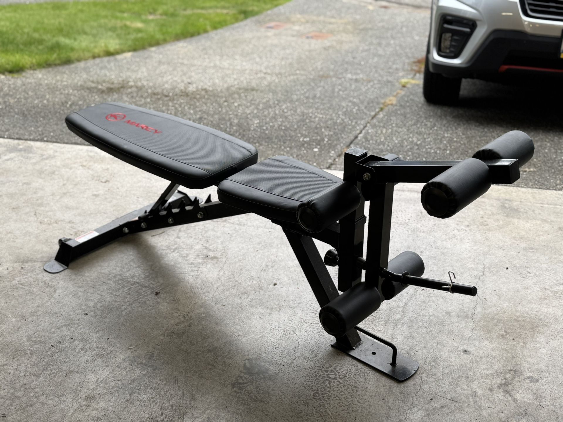 Marcy Adjustable Weight Bench + Dumbbells & Plates