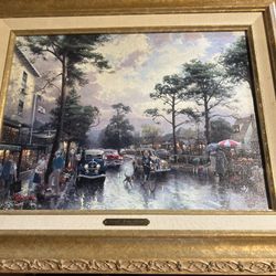 thomas kinkaid paintings on canvas signed Carmel Ocean Avenue