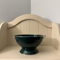 Vintage Green Enamel Strainer 