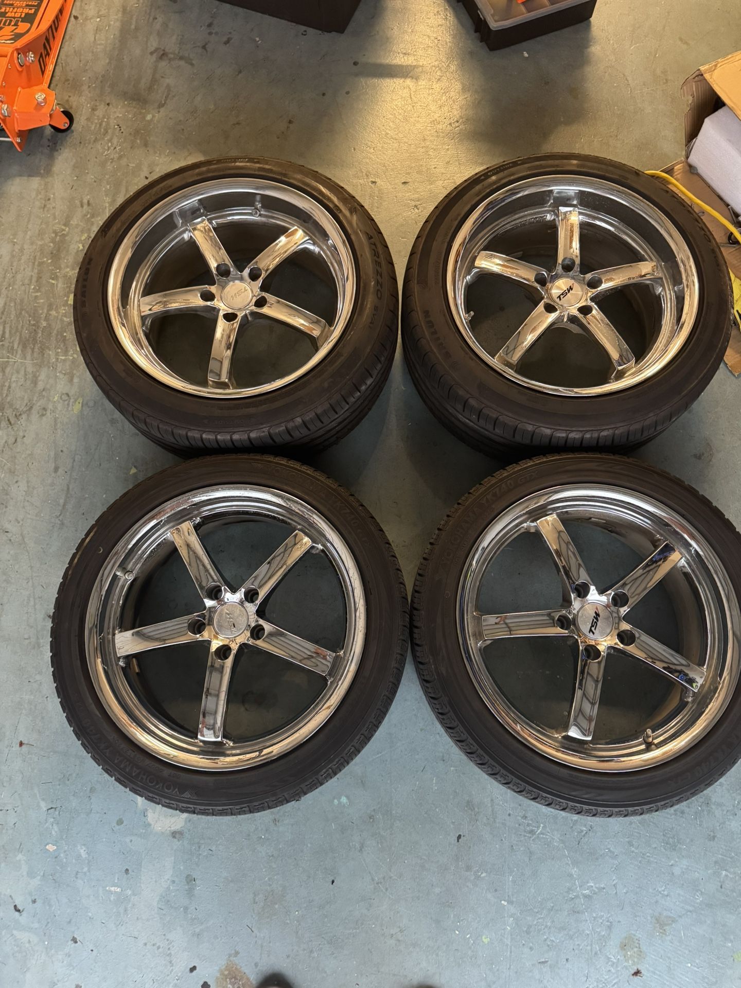 Tsw nogaro chrome 5x114 18 inch wheels